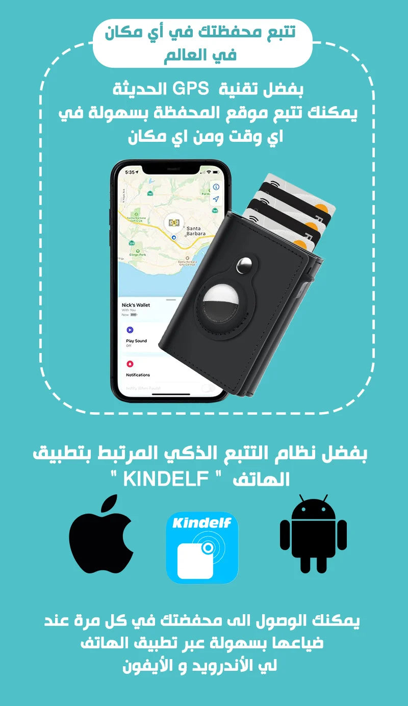 محفظة الجيب الجلدية بنظام الحماية .. الاصلية